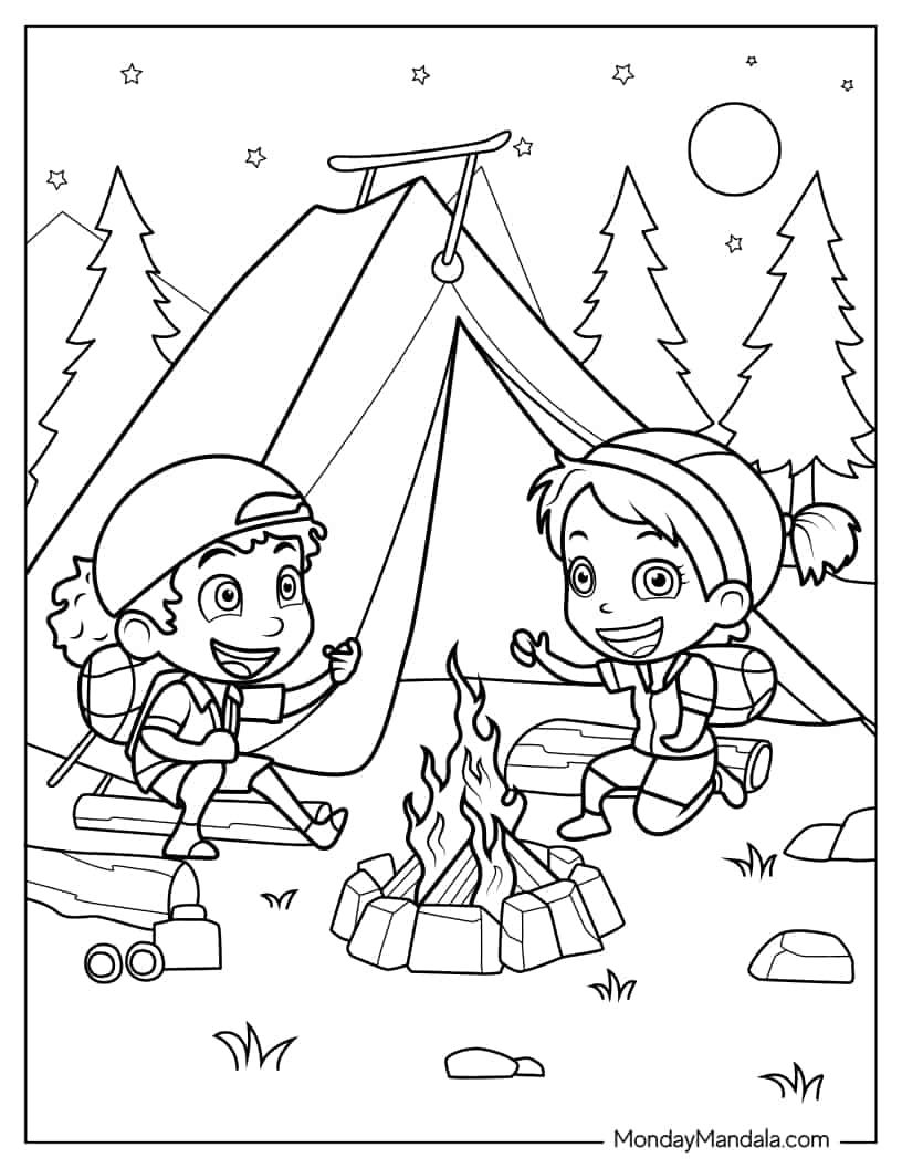 90 Printable Summer Hike Coloring Pages 44