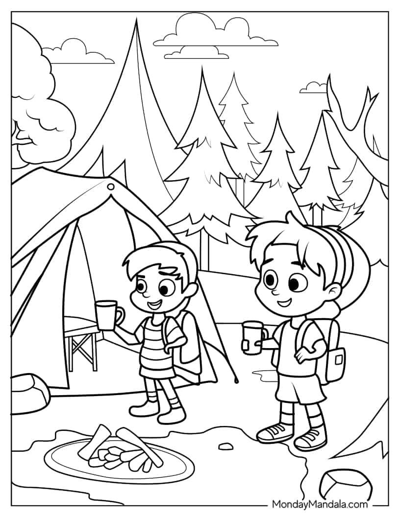 90 Printable Summer Hike Coloring Pages 73