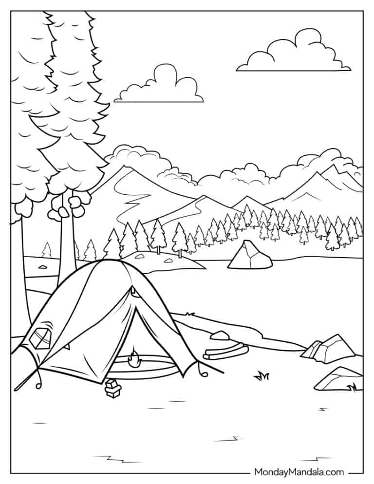 90 Printable Summer Hike Coloring Pages 86