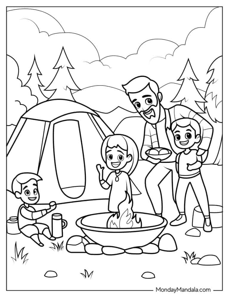 90 Printable Summer Hike Coloring Pages 89