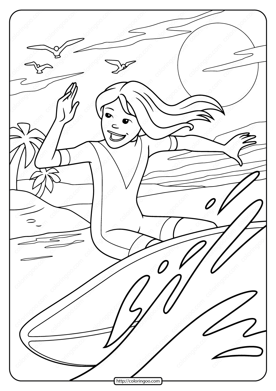 90 Printable Surf Contest Coloring Pages 12