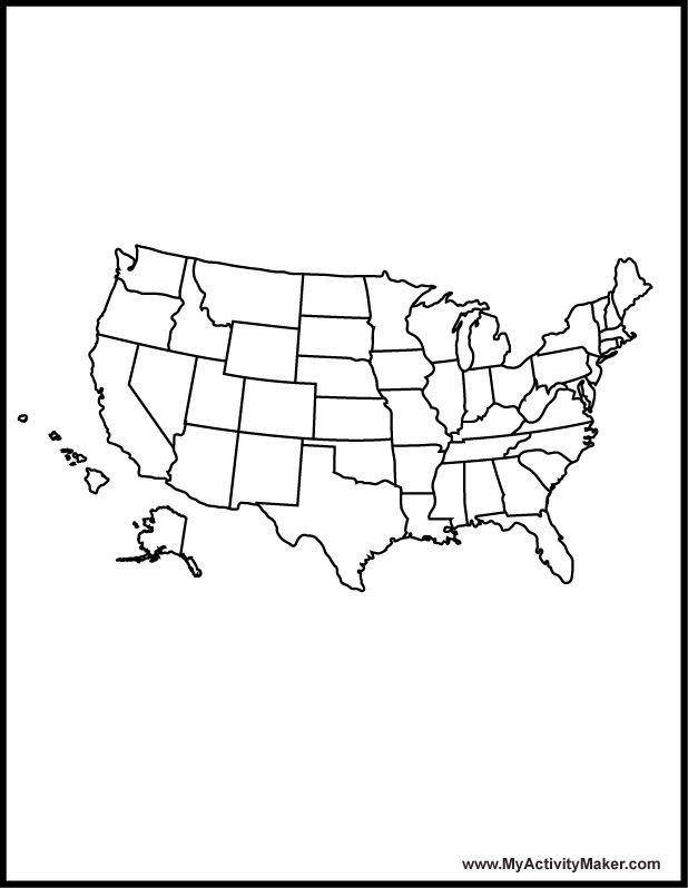 90 Printable Usa Map For Coloring 56