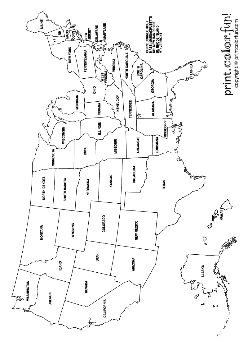 90 Printable Usa Map For Coloring 57