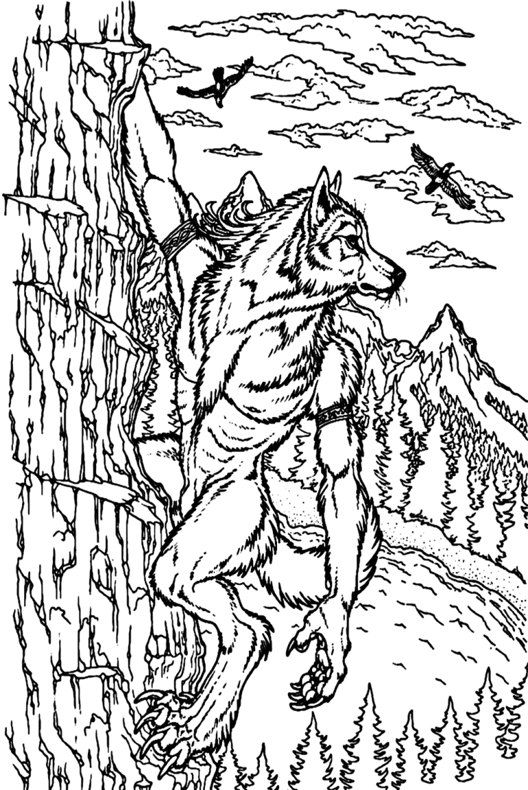 90 Printable Werewolf Pictures To Color 85