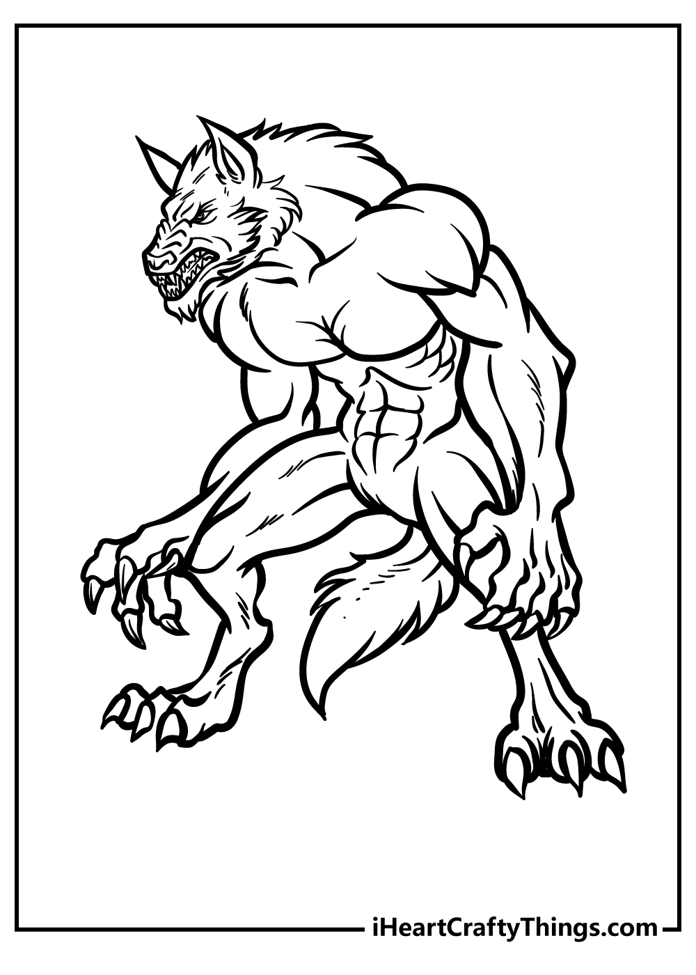 90 Printable Werewolf Pictures To Color 87