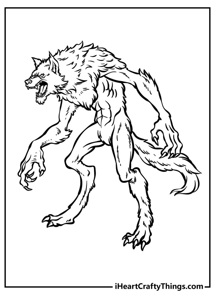 90 Printable Werewolf Pictures To Color 91