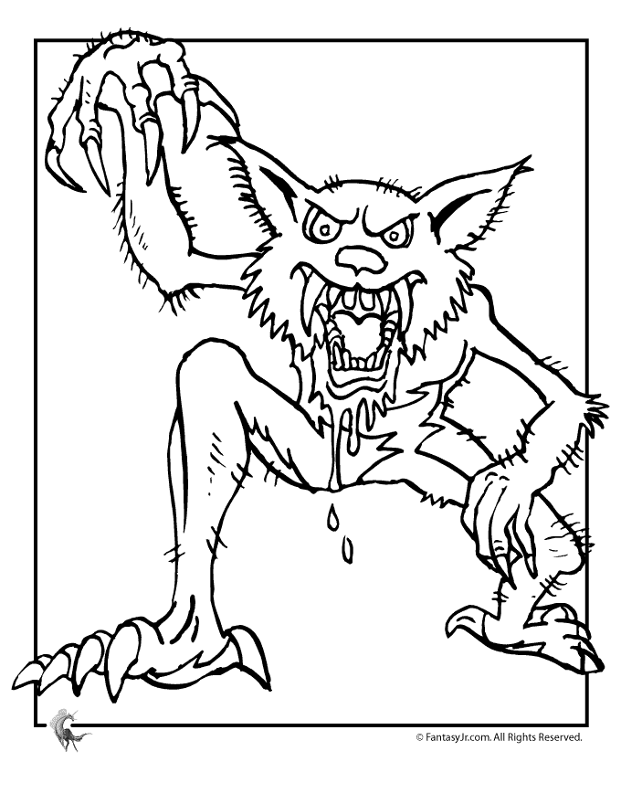 90 Printable Werewolf Pictures To Color 96