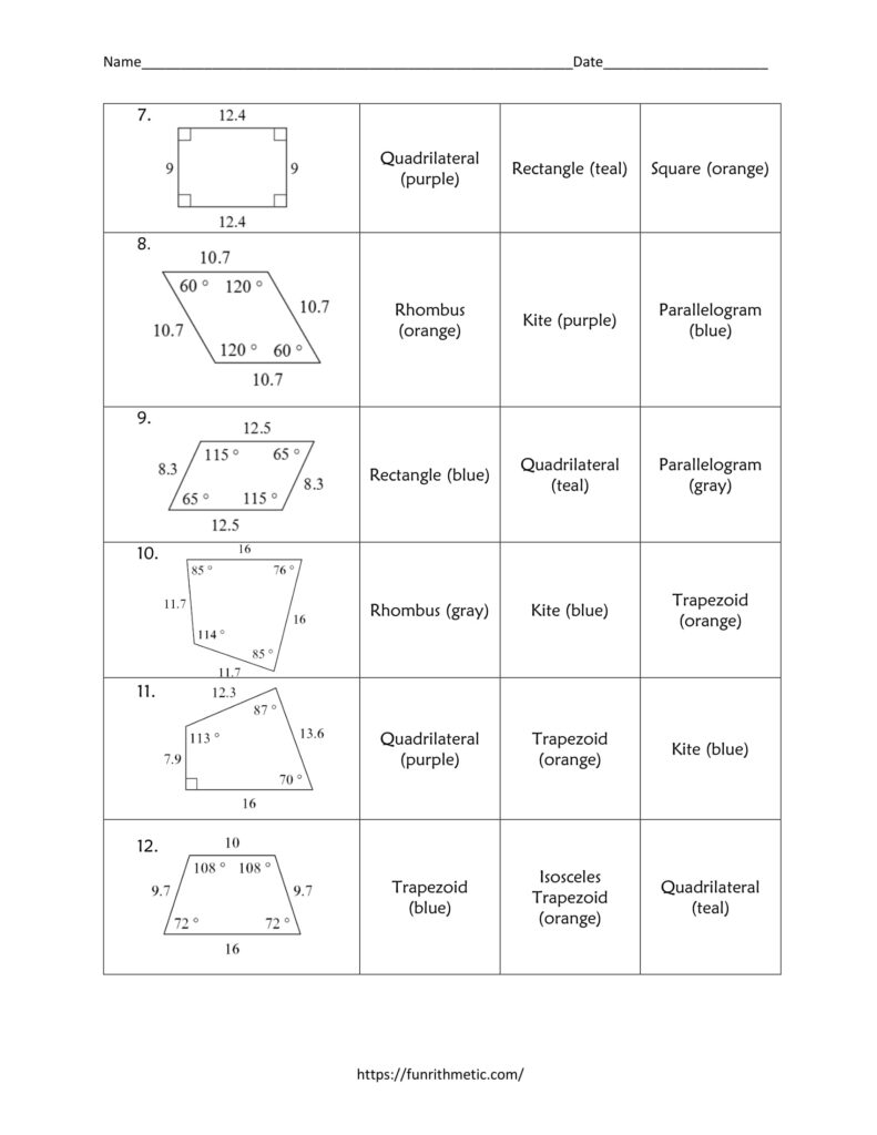 Get 85 Quadrilaterals Coloring Activity Ideas 54