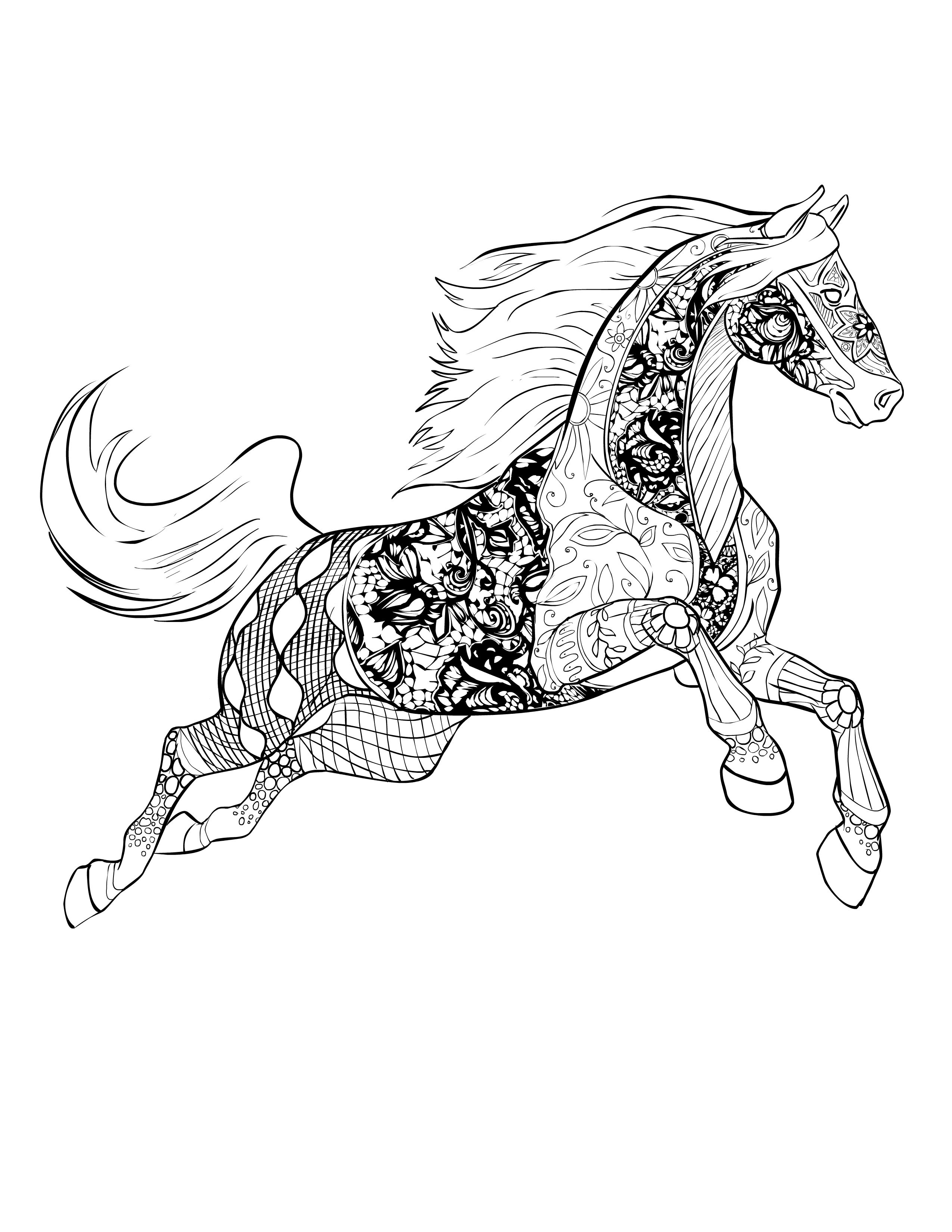 60 Printable Adult Horse Coloring Pages 1