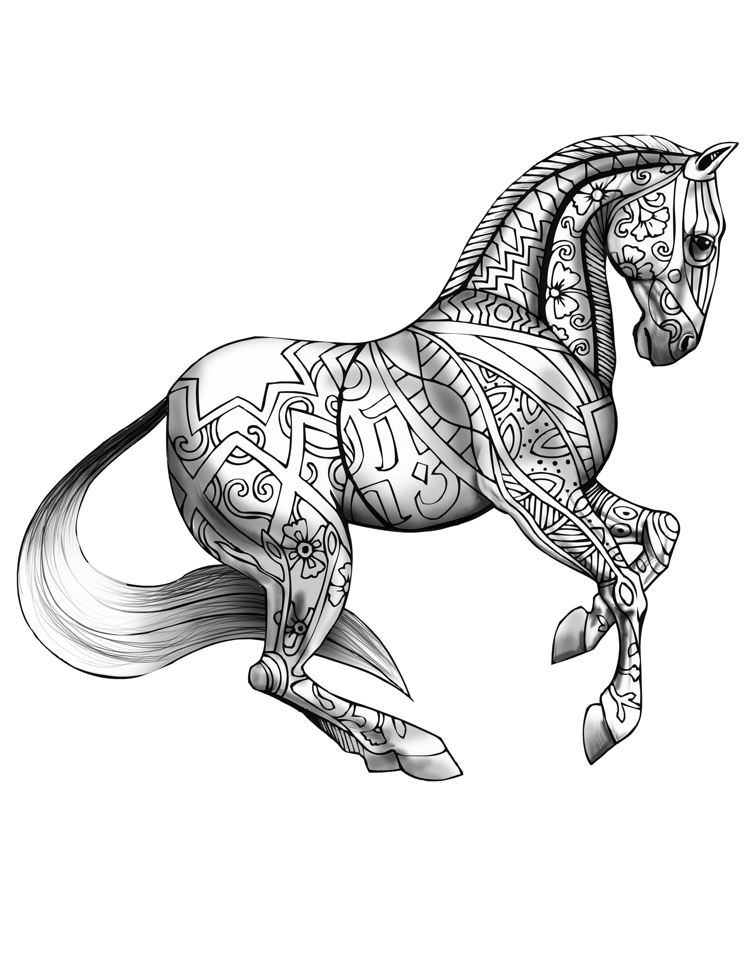 60 Printable Adult Horse Coloring Pages 3