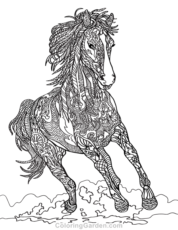 60 Printable Adult Horse Coloring Pages 4