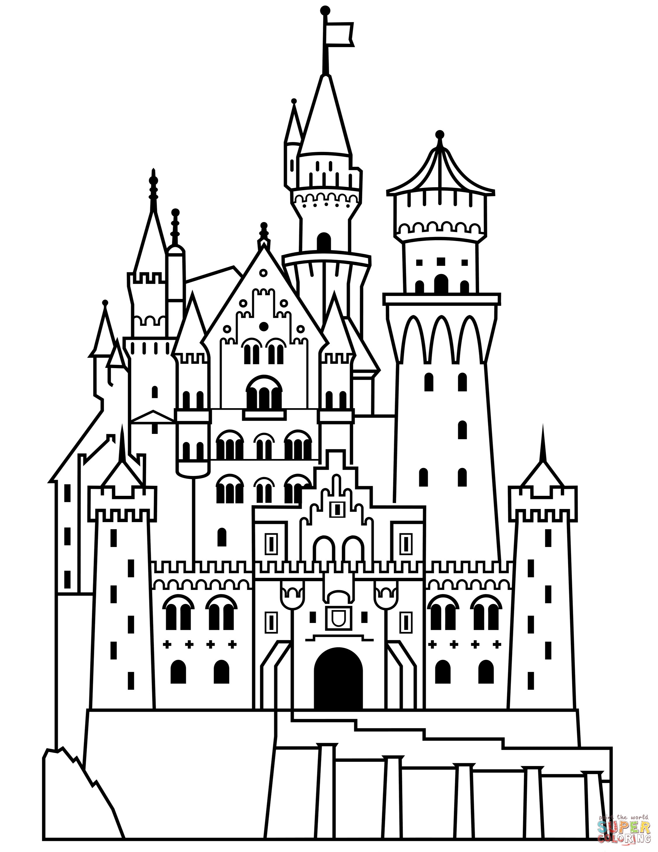 60 Printable Castle Pictures To Color 1