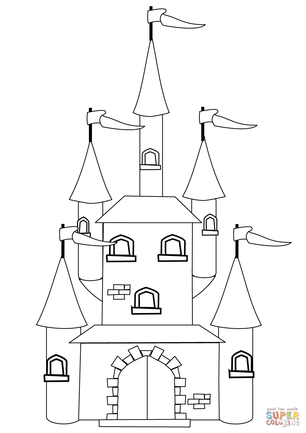 60 Printable Castle Pictures To Color 14