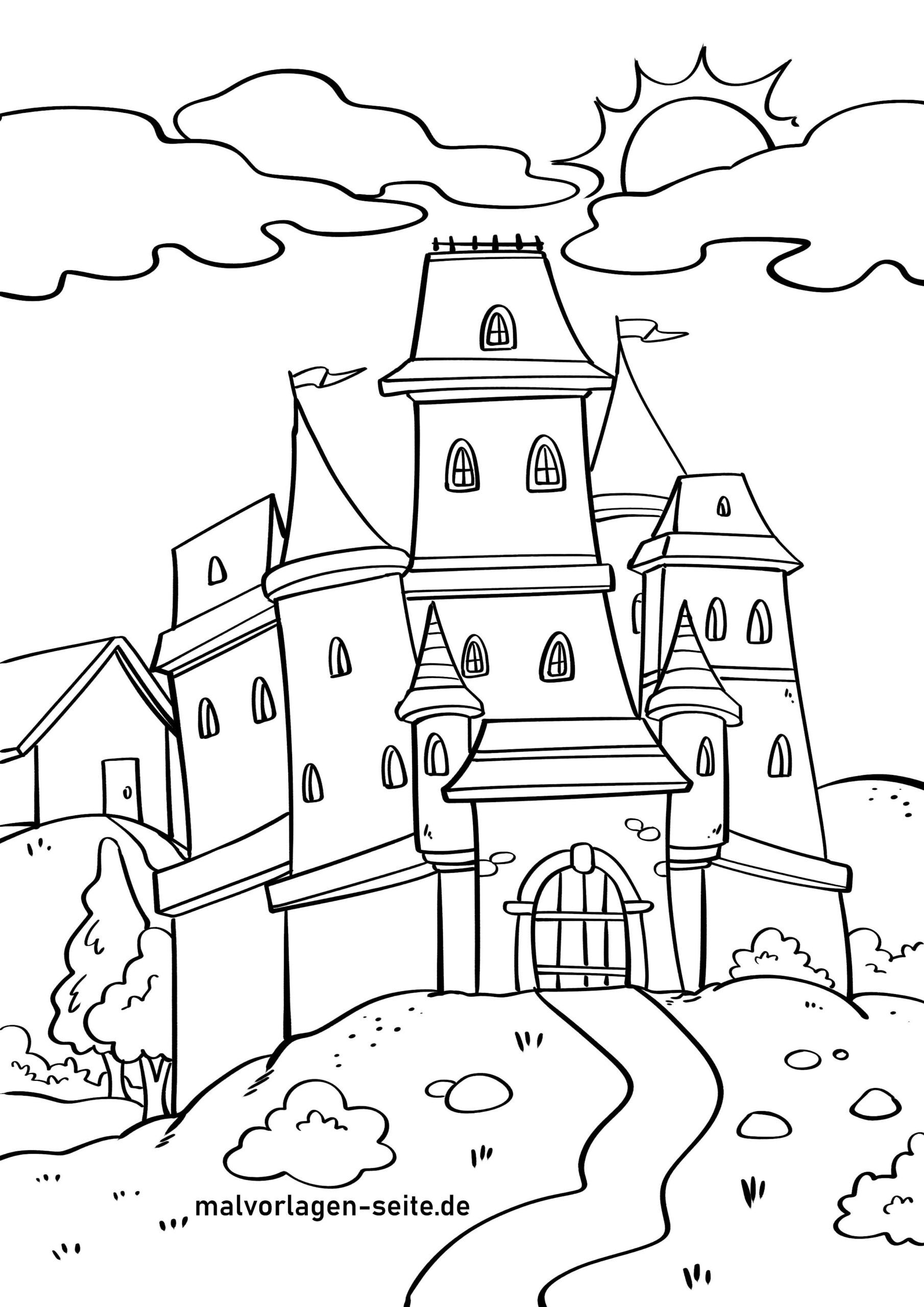 60 Printable Castle Pictures To Color 20