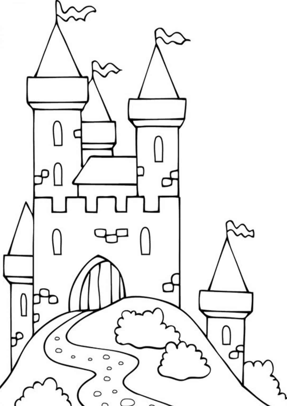 60 Printable Castle Pictures To Color 25