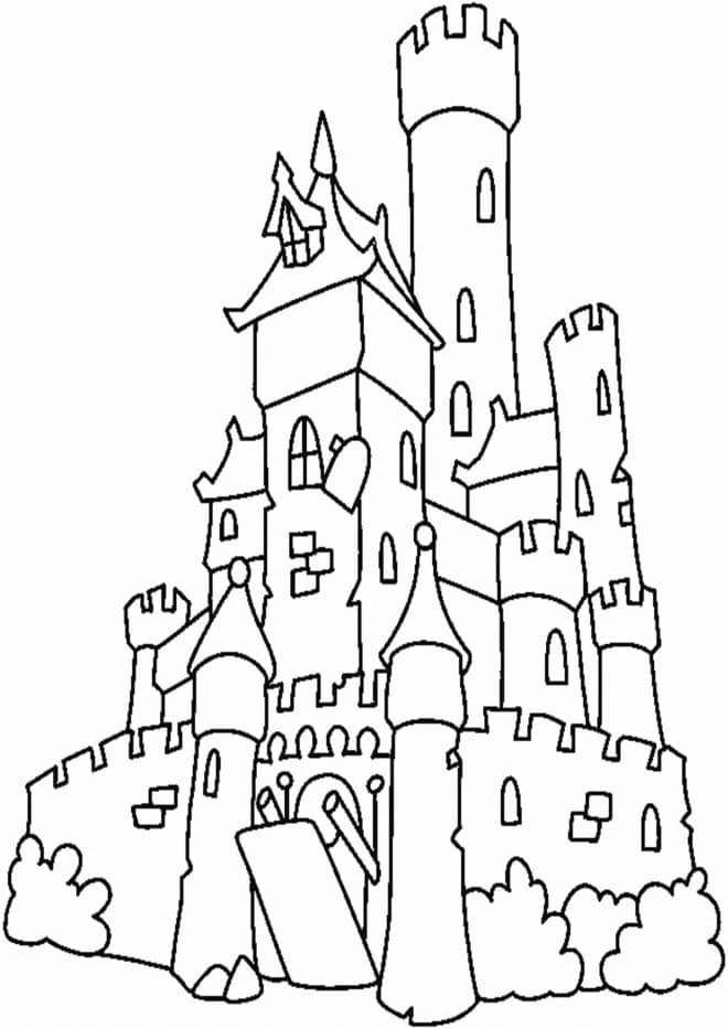 60 Printable Castle Pictures To Color 36