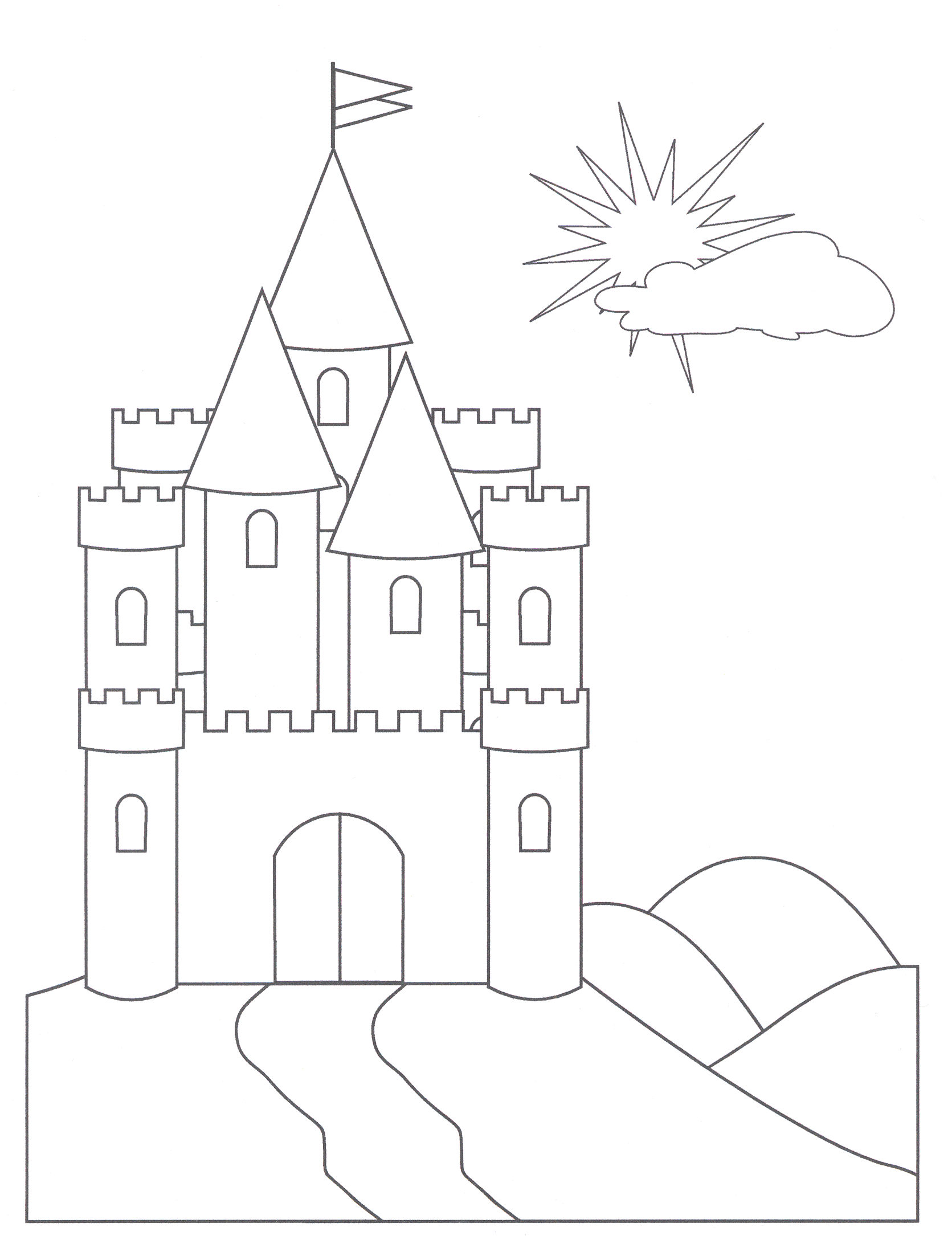 60 Printable Castle Pictures To Color 61