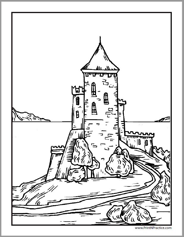 60 Printable Castle Pictures To Color 8