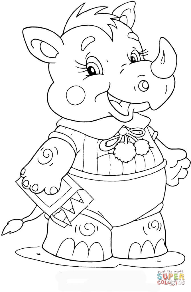 60 Printable Coloring Pages Of Rhinos 2