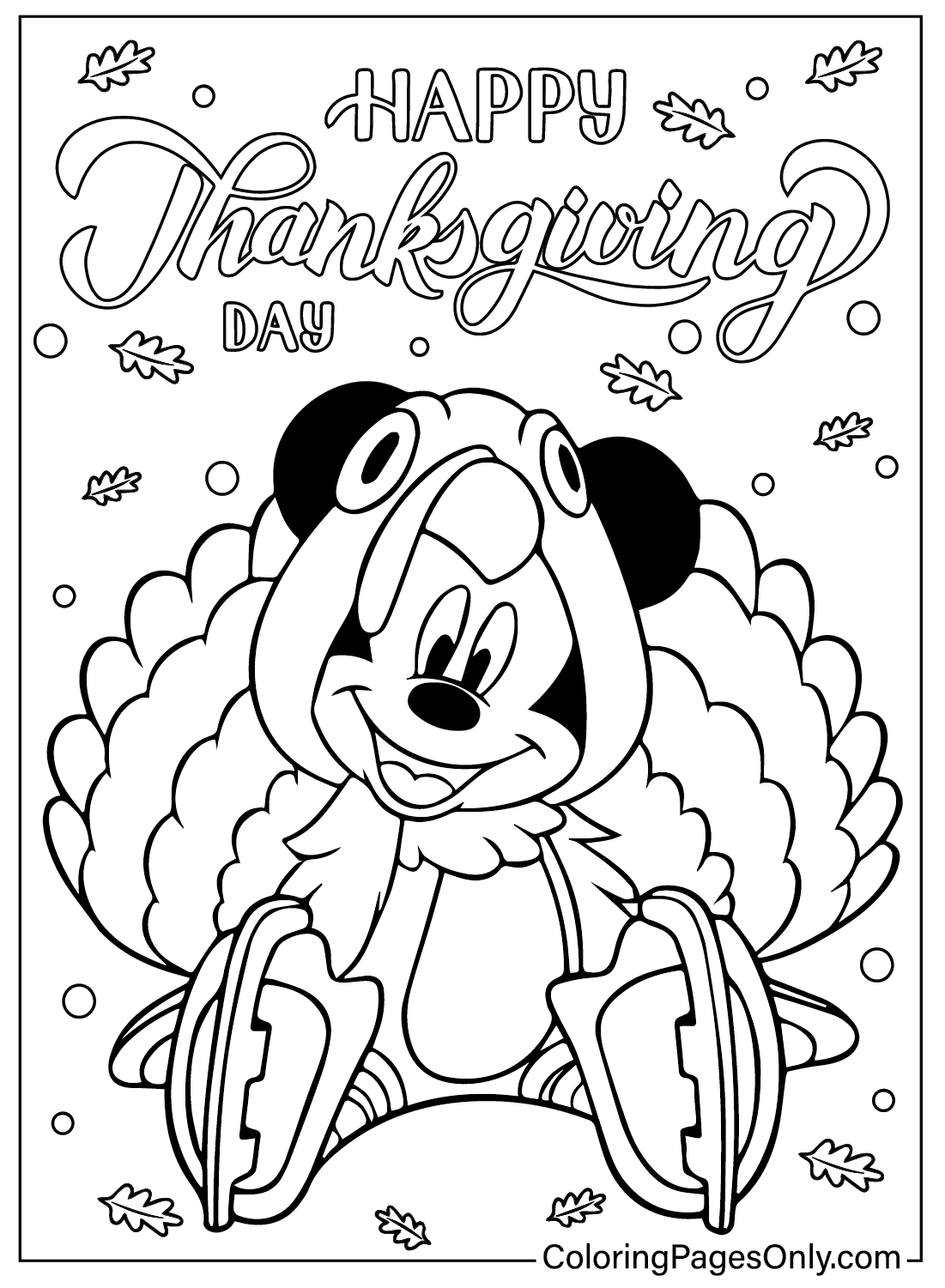 60 Printable Disney Thanksgiving Color Pages 26