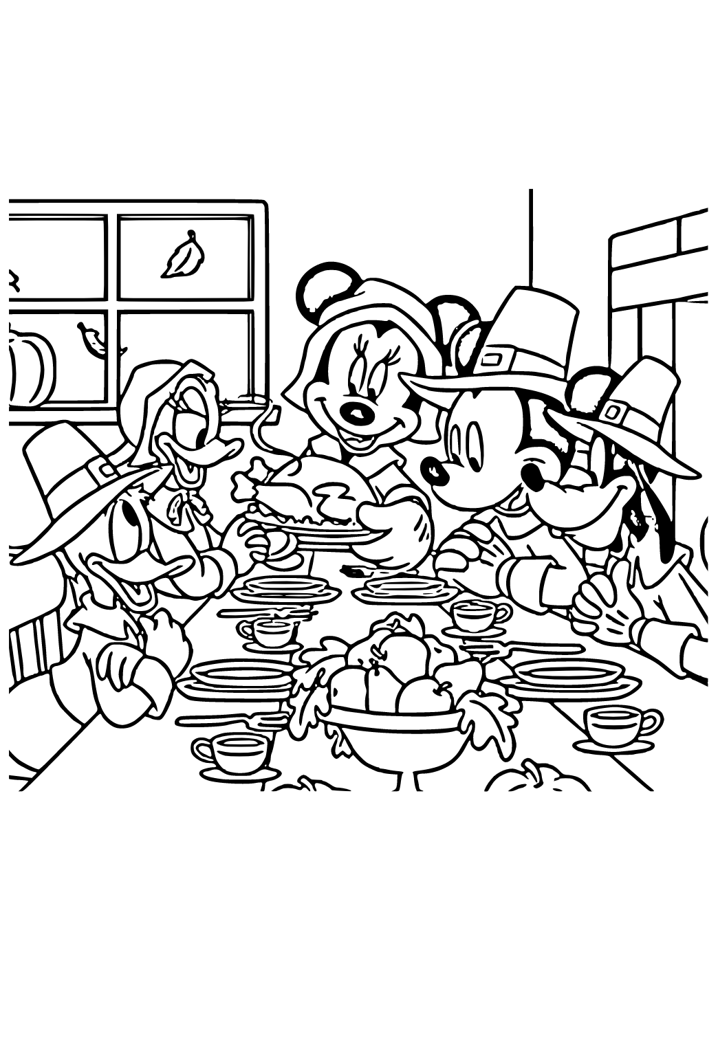 60 Printable Disney Thanksgiving Color Pages 57