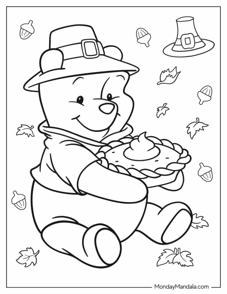 60 Printable Disney Thanksgiving Color Pages 8