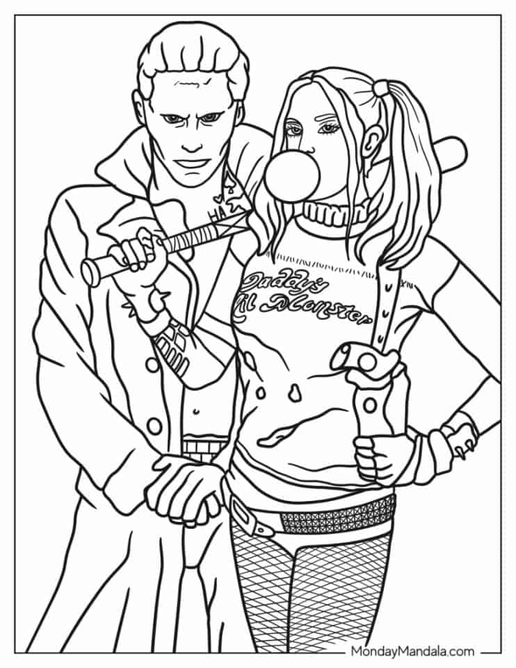 60 Printable Harley Quinn Coloring Page 9