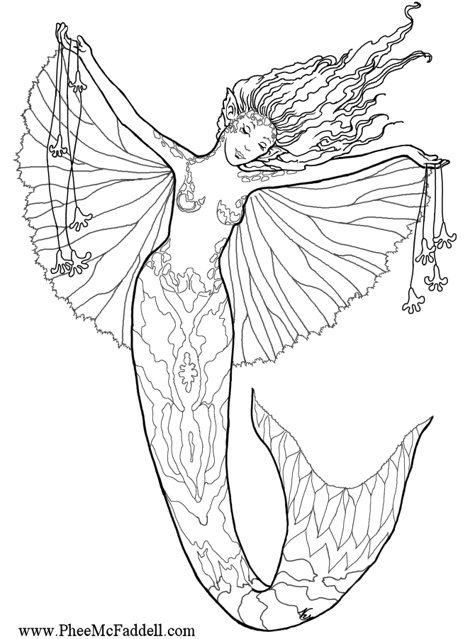 60 Printable Realistic Mermaid Coloring Pages 15