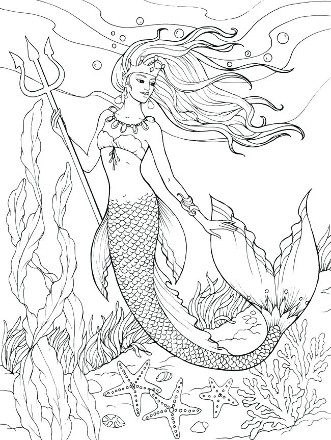 60 Printable Realistic Mermaid Coloring Pages 26