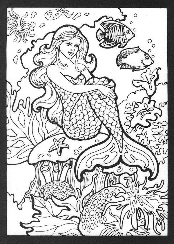 60 Printable Realistic Mermaid Coloring Pages 29