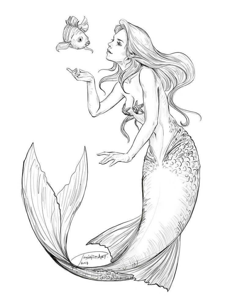 60 Printable Realistic Mermaid Coloring Pages 30