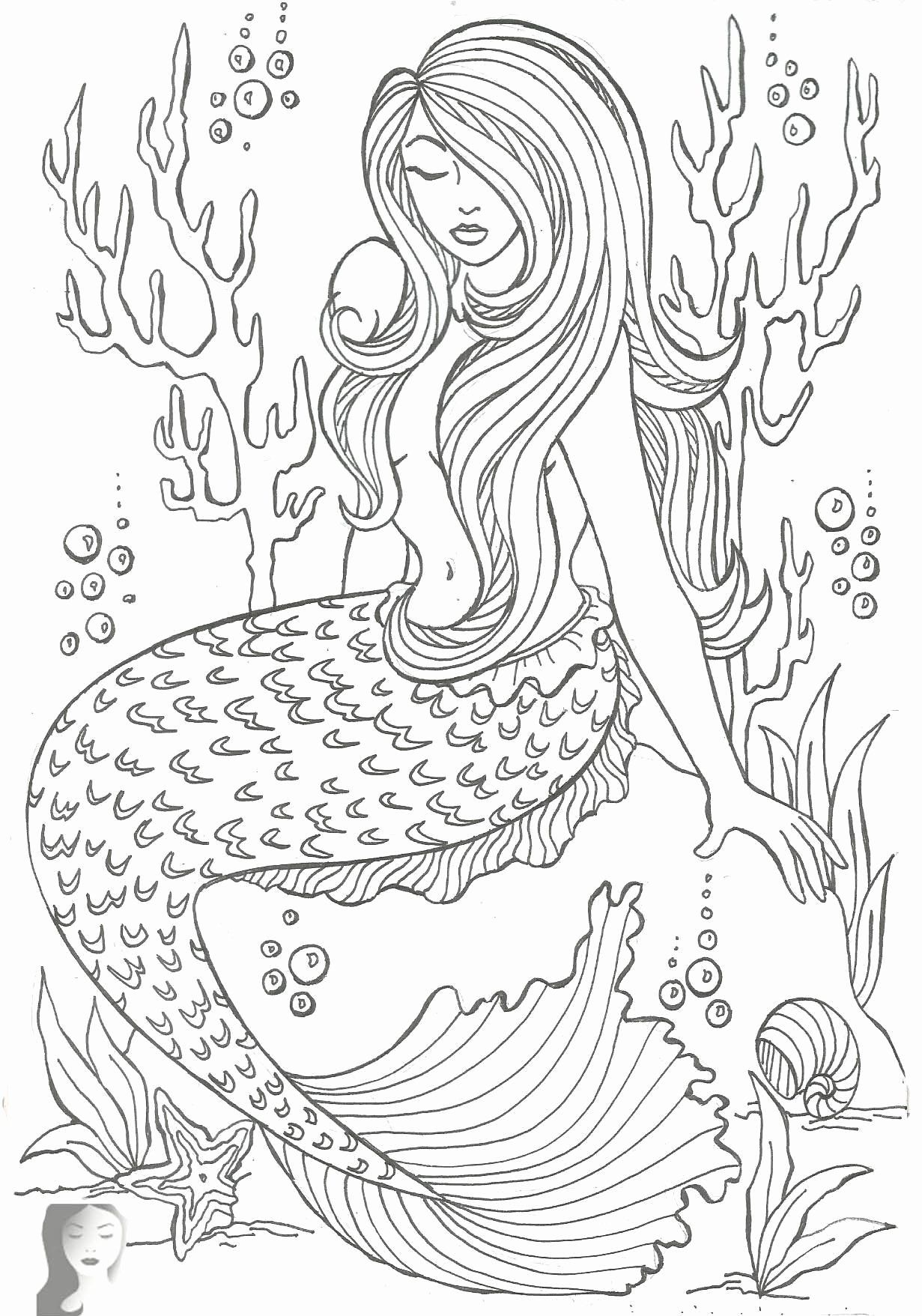 60 Printable Realistic Mermaid Coloring Pages 46