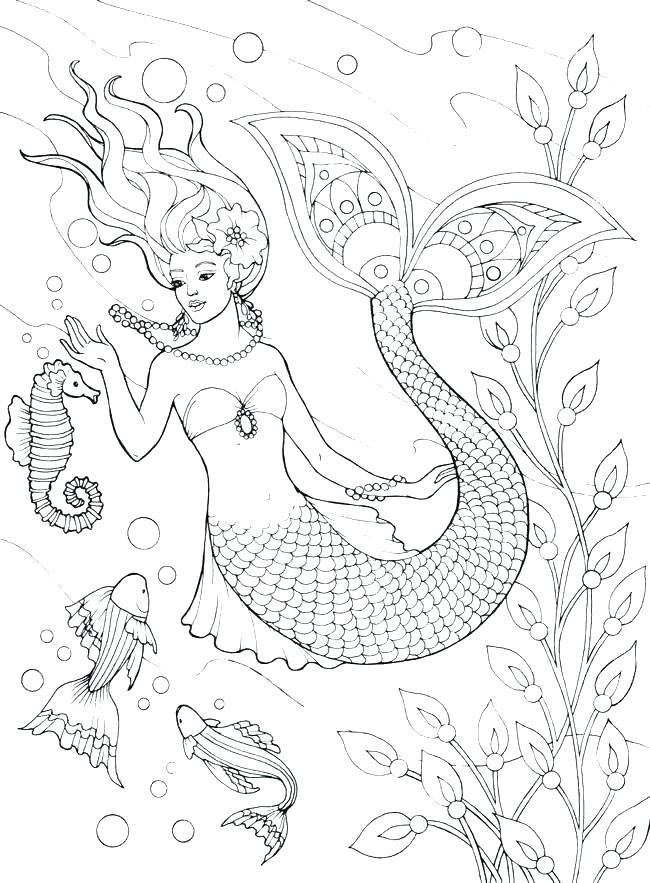 60 Printable Realistic Mermaid Coloring Pages 58