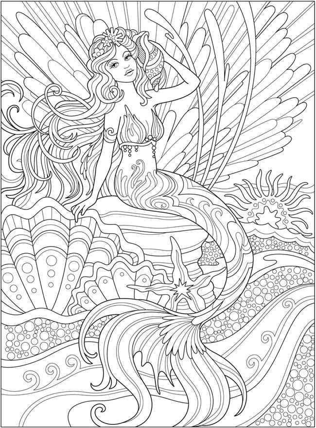 60 Printable Realistic Mermaid Coloring Pages 7