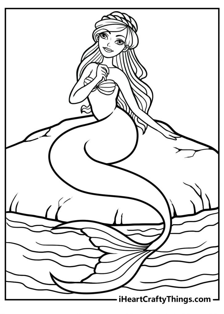 60 Printable Realistic Mermaid Coloring Pages 8