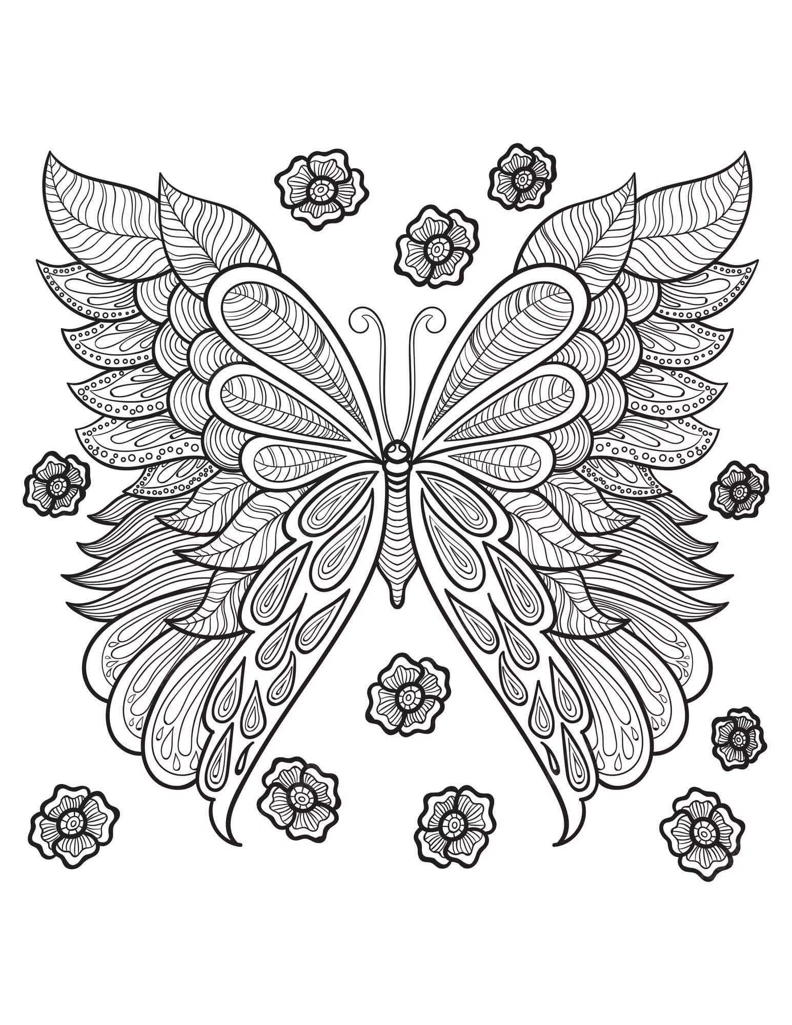 Get 85 Printable Flower Butterfly Coloring Pages Ideas 11