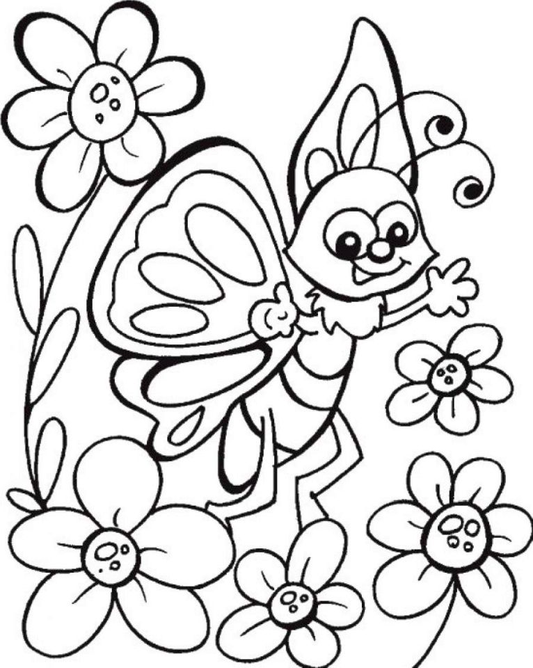 Get 85 Printable Flower Butterfly Coloring Pages Ideas 2