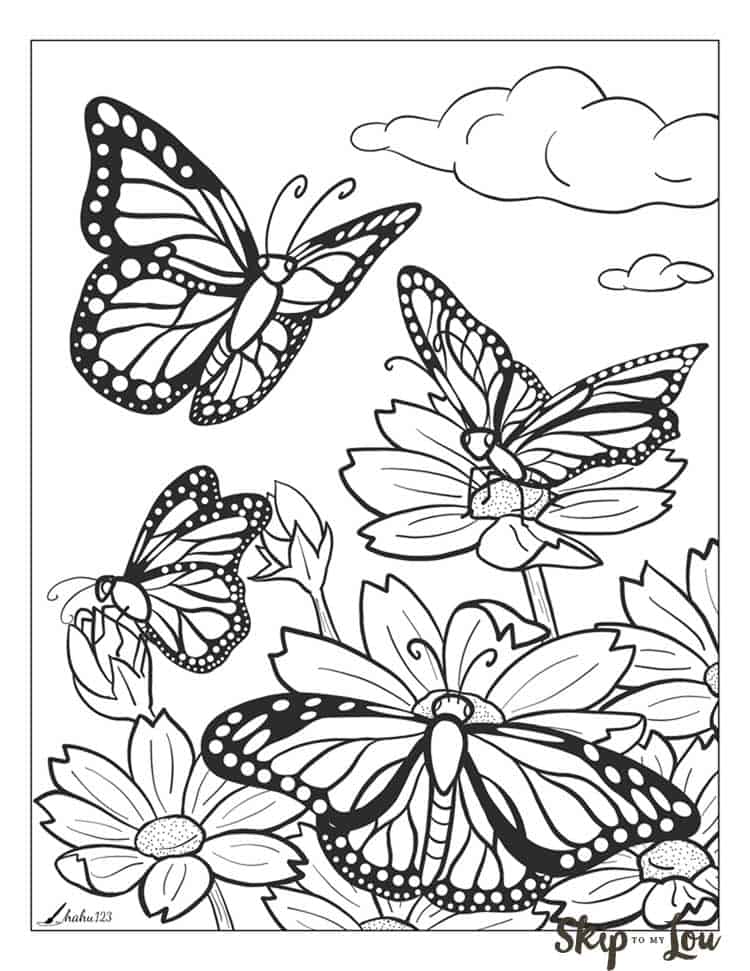 Get 85 Printable Flower Butterfly Coloring Pages Ideas 29