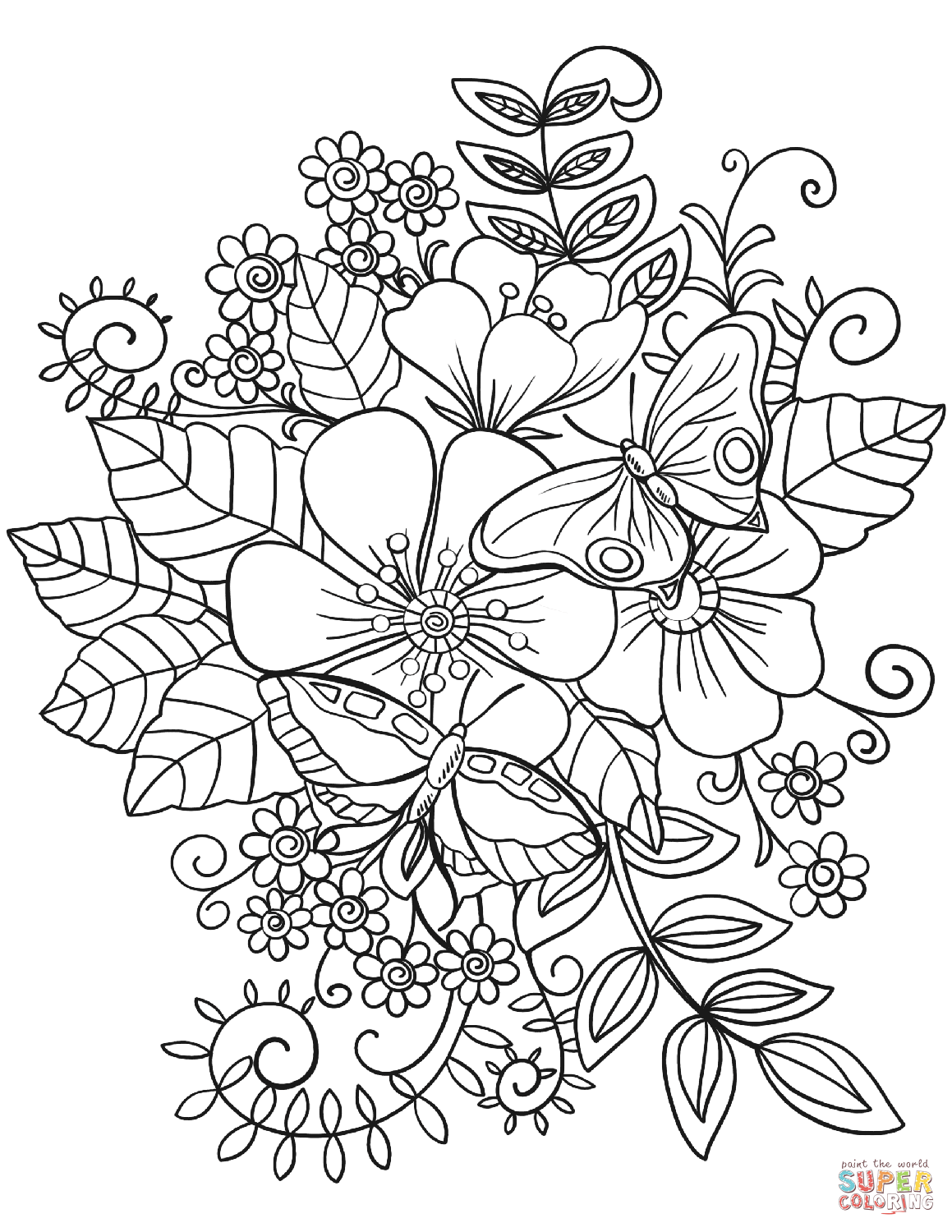 Get 85 Printable Flower Butterfly Coloring Pages Ideas 34