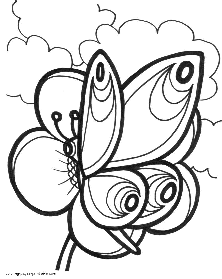 Get 85 Printable Flower Butterfly Coloring Pages Ideas 5