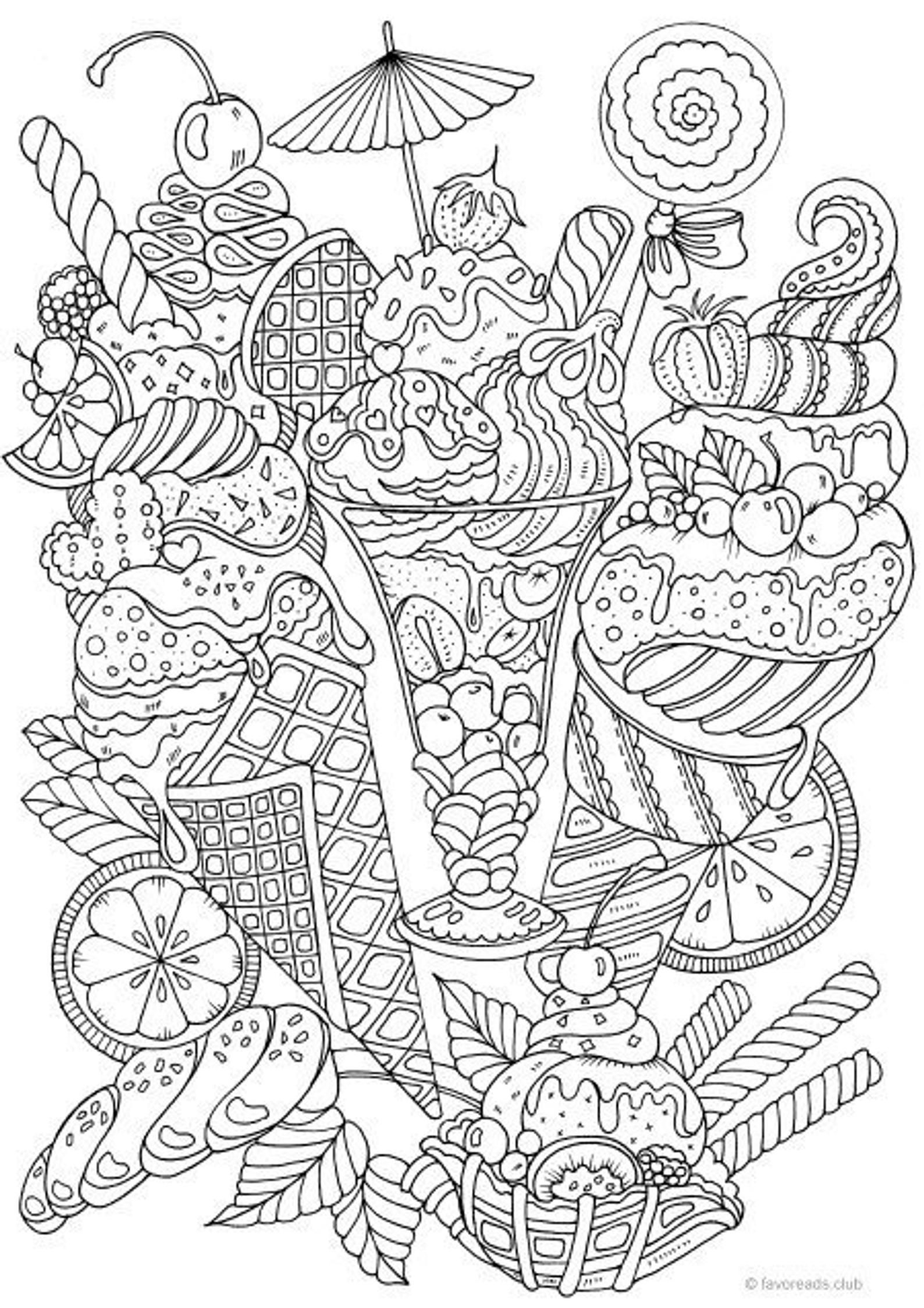 20 Adult Coloring Pages Ice Cream