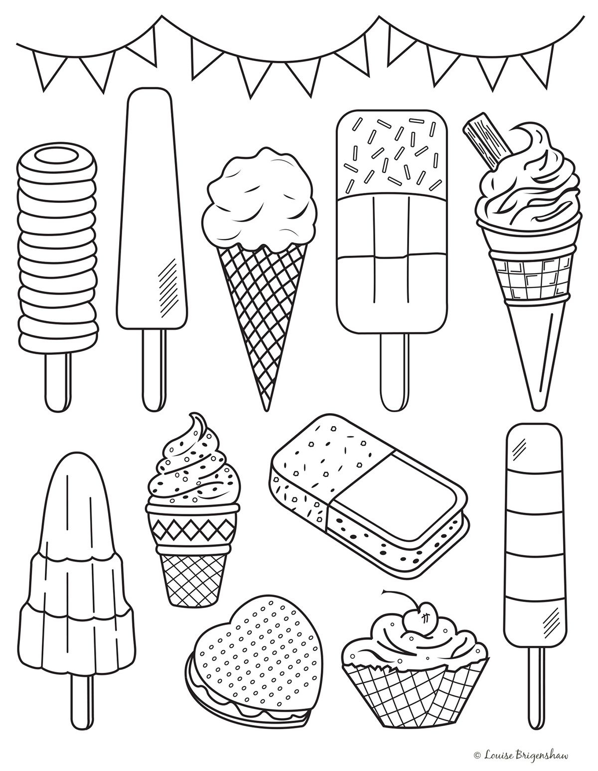 20 Adult Coloring Pages Ice Cream