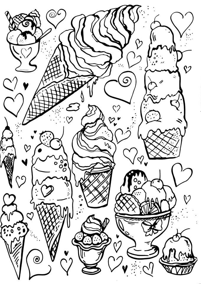 20 Adult Coloring Pages Ice Cream