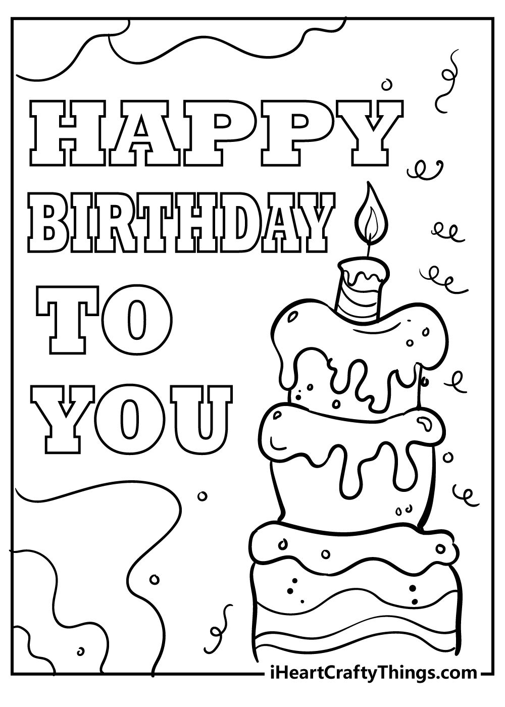 20 Birthday Cartoon Drawing Coloring Pages