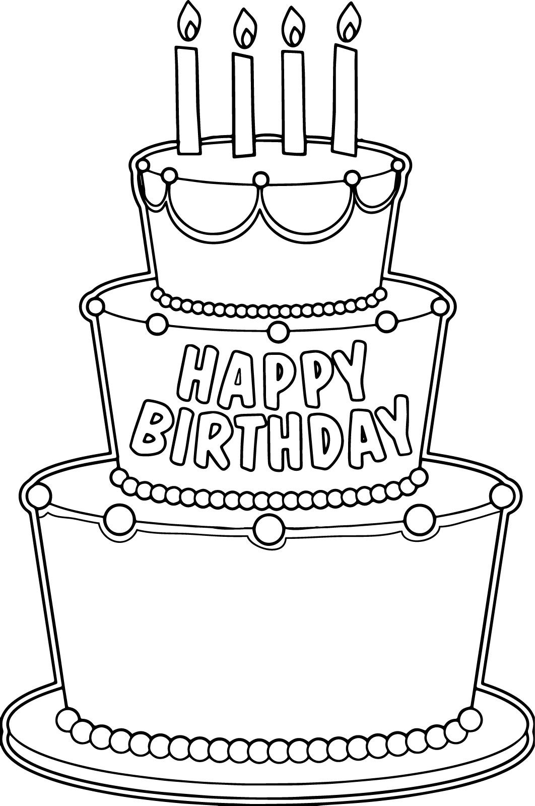 20 Birthday Cartoon Drawing Coloring Pages