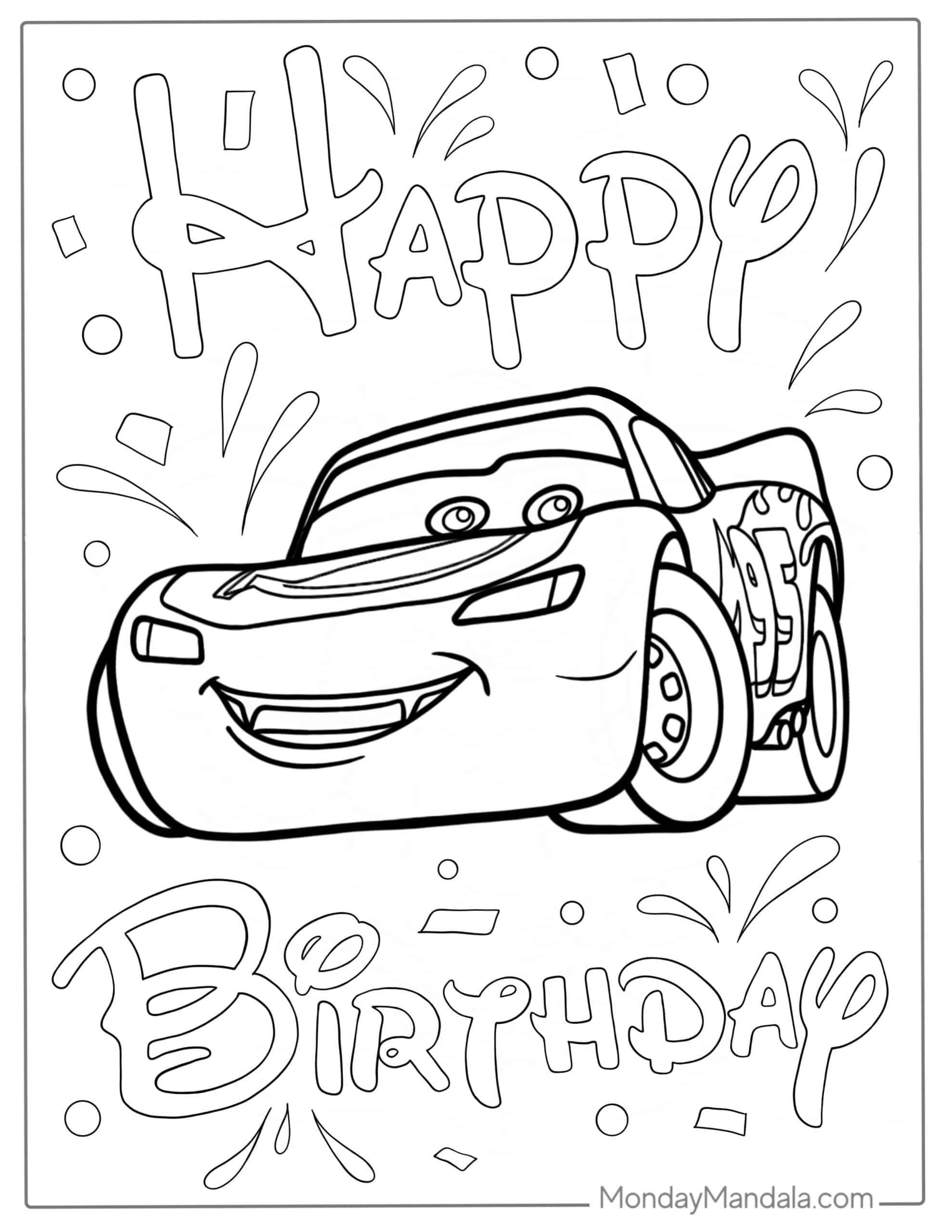 20 Birthday Cartoon Drawing Coloring Pages