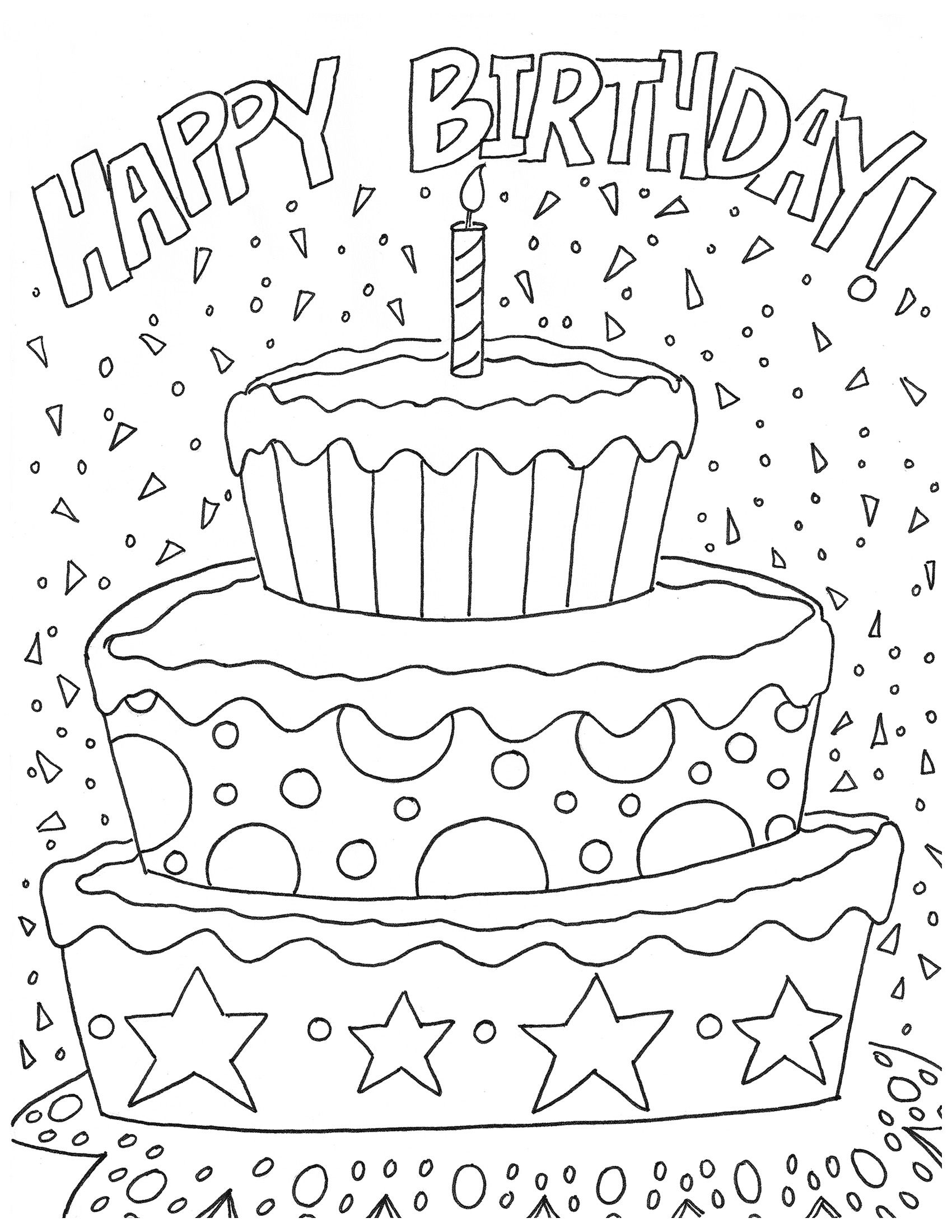 20 Birthday Cartoon Drawing Coloring Pages