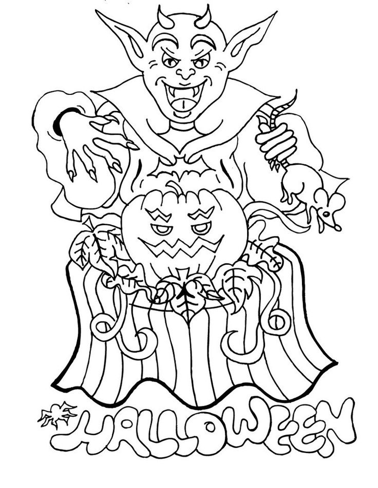 20 Bold And Easy Halloween Coloring Pages