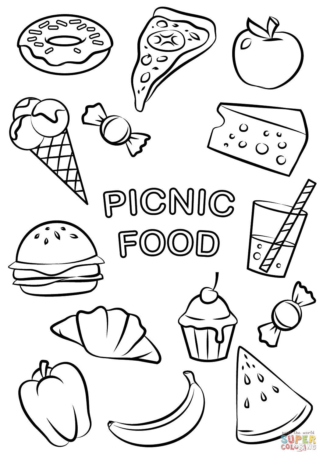 20 Coloring Pages To Print Food