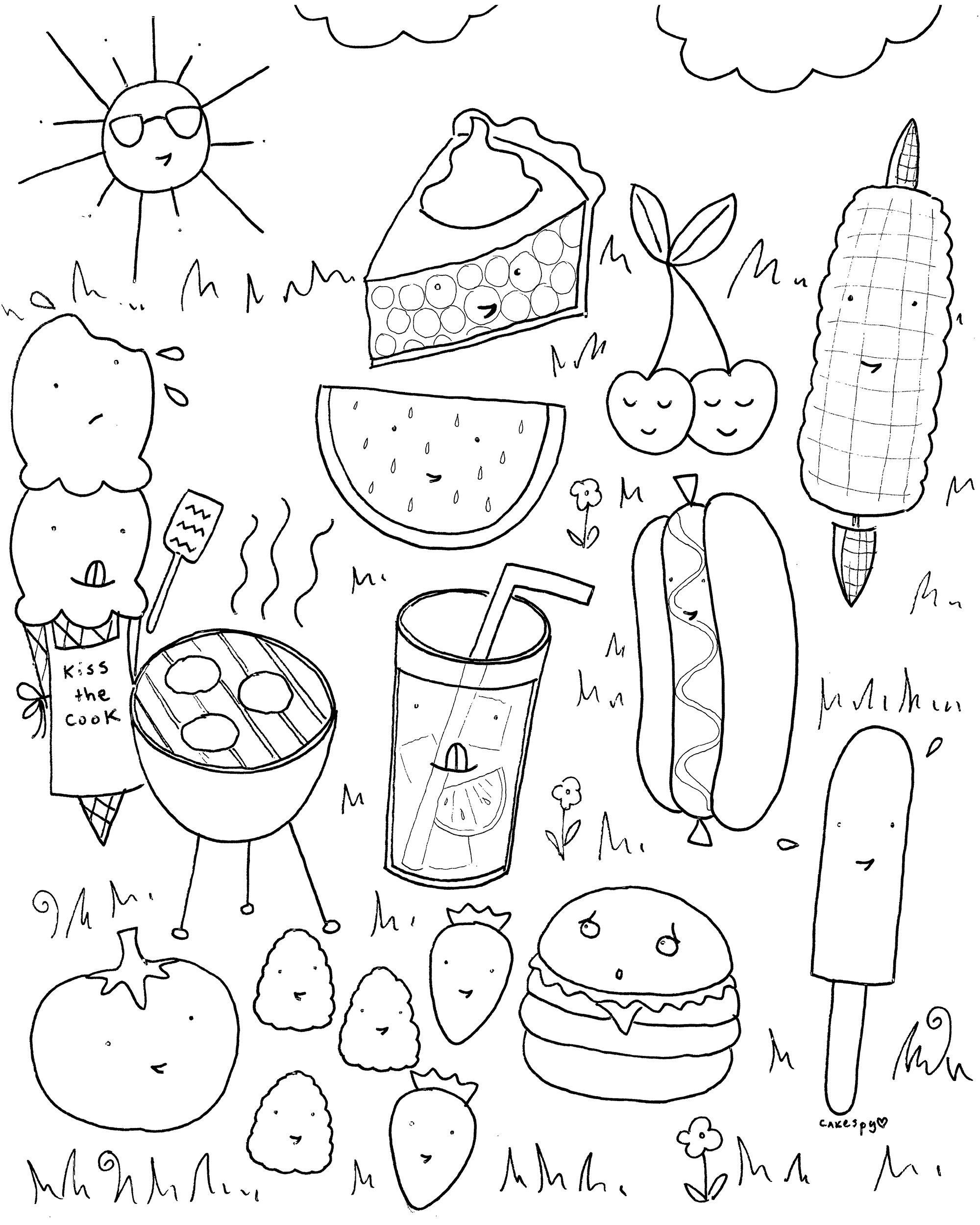 20 Coloring Pages To Print Food